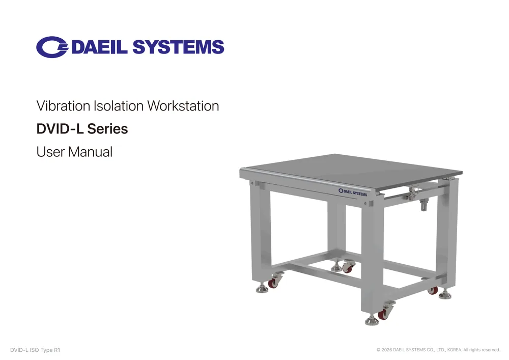 DVID-L Vibration Isolation Workstation User Manual